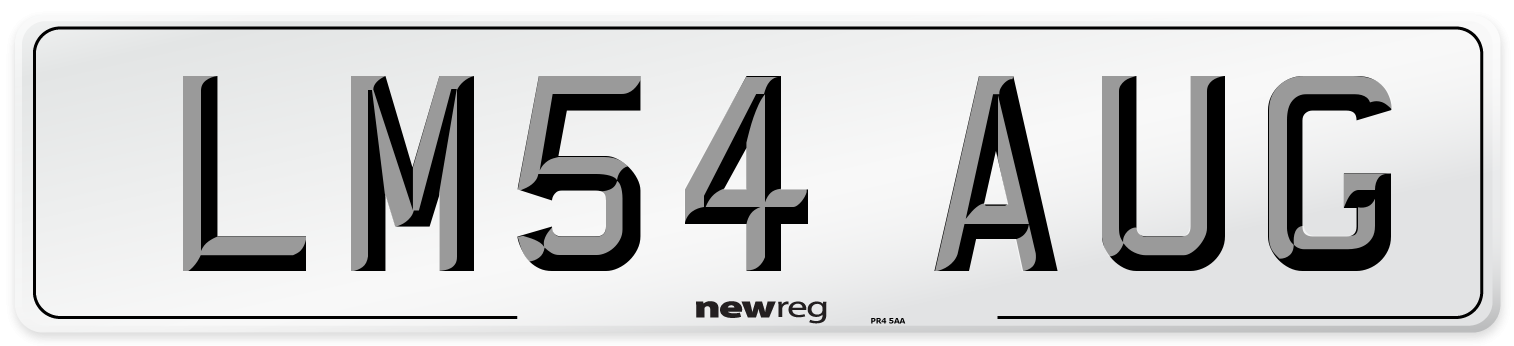 LM54 AUG Number Plate from New Reg